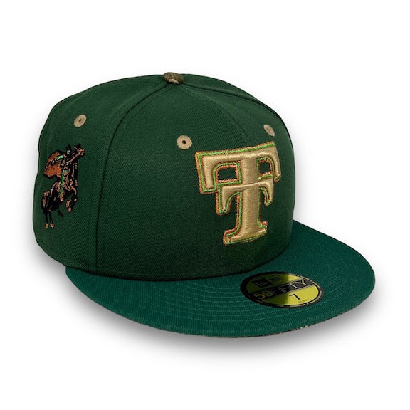 Texas Tech University 59FIFTY New Era Pine Green & Emerald Fitted Hat Realtree Bottom