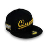 New York Queens 59FIFTY New Era Black Fitted Hat Grey Bottom