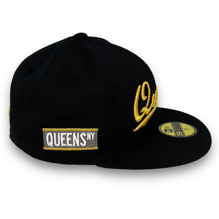 New York Queens 59FIFTY New Era Black Fitted Hat Grey Bottom – USA