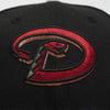 Black cap with a colorful logo on a white background- The Pirates Dbacks 98 59FIFTY Black New Era Hat