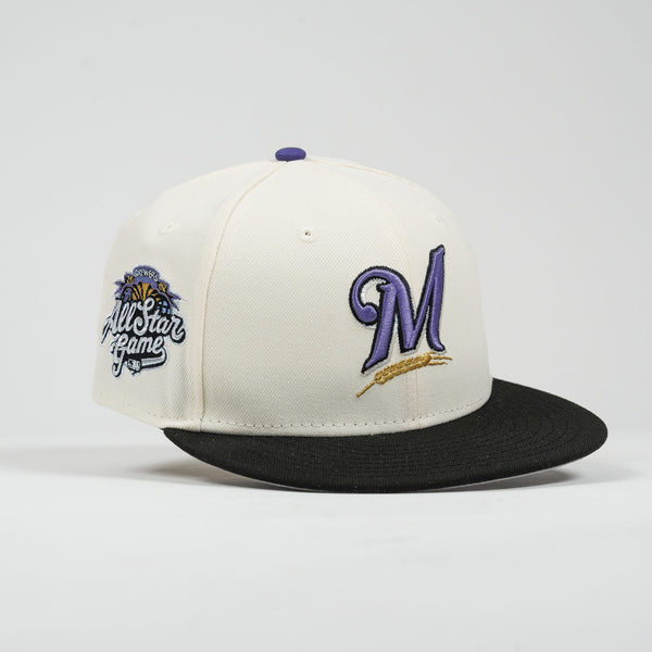 Baseball cap with 'All-Star Game' and 'M' logo on a white background The Pirates Expos 02 ASG 59FIFTY Brick New Era Hat