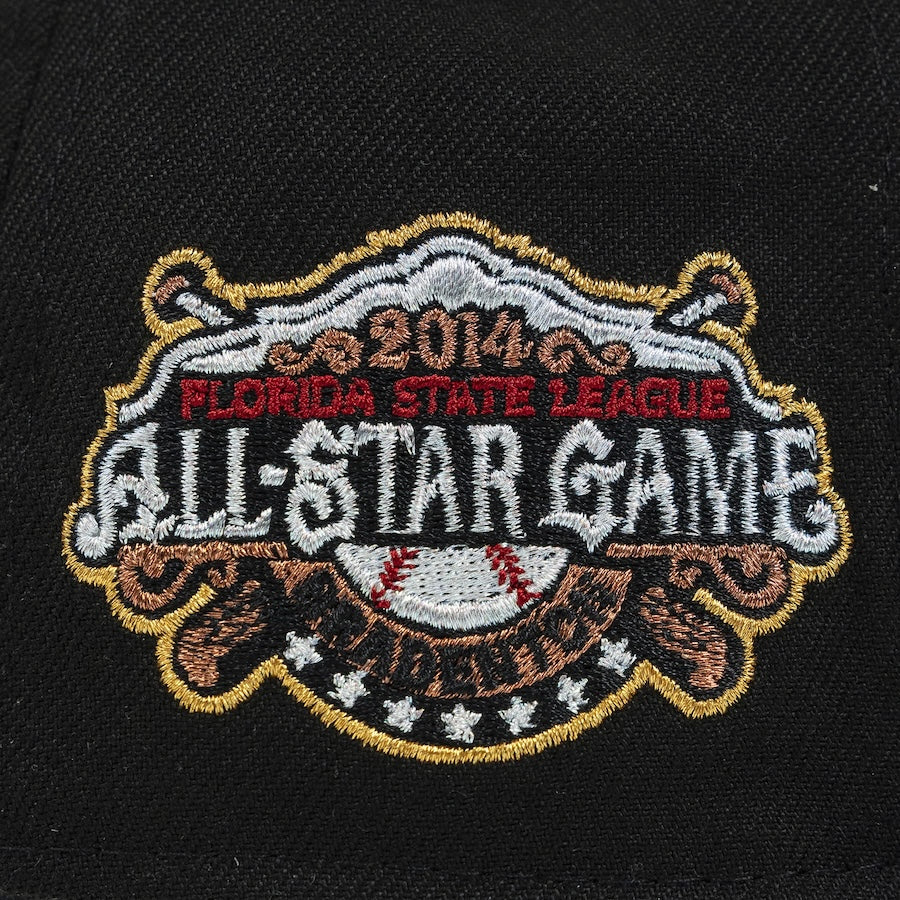 Embroidered patch on a black background with '2014 Florida State League All-Star Game' text. Bradenton Marauders