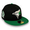 Toronto Blue Jays 40th S New Era 59FIFTY Black & Green Hat Grey Bottom