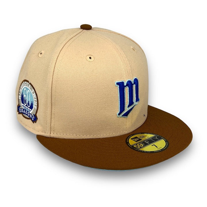 Twins 60th Anni. 59FIFTY New Era Mango & Light Brown Fitted Hat Dsc Bl ...