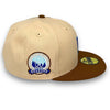 Twins 60th Anni. 59FIFTY New Era Mango & Light Brown Fitted Hat Dsc Blue Bottom
