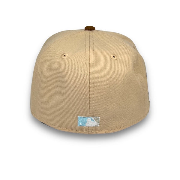 Twins 60th Anni. 59FIFTY New Era Mango & Light Brown Fitted Hat Dsc Blue Bottom