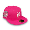 Yankees 00 SS 59FIFTY New Era Beetroot Pink Fitted Hat Grey Bottom