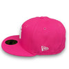 Yankees 00 SS 59FIFTY New Era Beetroot Pink Fitted Hat Grey Bottom