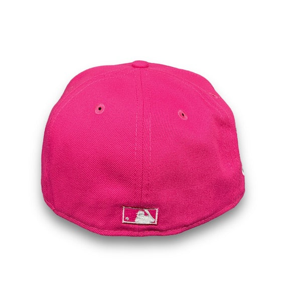 Yankees 00 SS 59FIFTY New Era Beetroot Pink Fitted Hat Grey Bottom