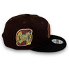Yankees 00 SS New Era 9FIFTY Brown & Black Snapback Hat Red Botton