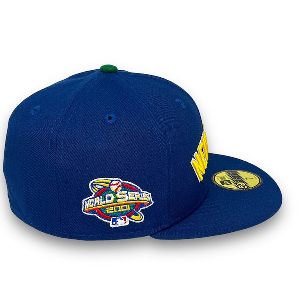 Yankees 01 WS 59FIFTY New Era SB Blue Fitted Hat Green Bottom