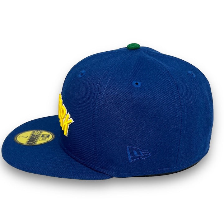 Yankees 01 WS 59FIFTY New Era SB Blue Fitted Hat Green Bottom