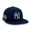 🧟‍♂️ Der Riese 🧟‍♂️ 10.20.26 2PM EST YANKEES 08 ASG BANNER.PNG A navy blue New York Yankees snapback cap featuring a silver embroidered NY logo on the front and a commemorative patch on the side, set against a plain white background.