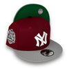 Yankees 27 WS New Era 9FIFTY Cardinal & Gray Snapback Hat Kelly Green Botton
