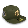 Yankees 39 ASG New Era 59FIFTY Olive Fitted Hat Bottom