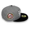 Yankees 49 WS 59FIFTY New Era Gray & Black Fitted Hat Kelly Bottom