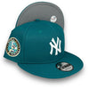 Yankees 49 WS New Era 9FIFTY Aqua Blue Snapback Hat