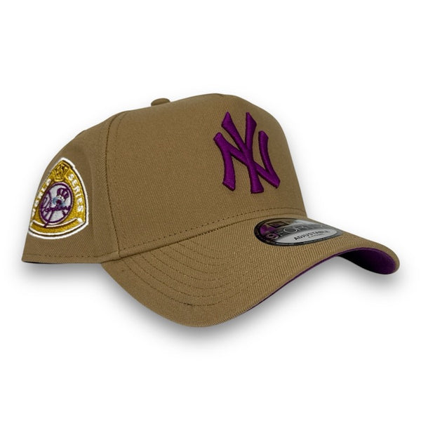 Yankees 50WS New Era 9FORTY AF Khaki Snapback Hat Purple UV