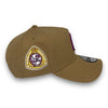 Yankees 50WS New Era 9FORTY AF Khaki Snapback Hat Purple UV