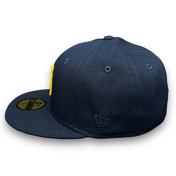 Yankees 75 New Era 59FIFTY Blue Oceanside Fitted Hat Bottom