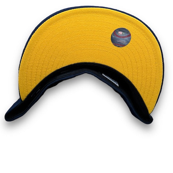 Yankees 75 New Era 59FIFTY Blue Oceanside Fitted Hat Bottom