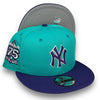 Yankees 75th New Era 9FIFTY Teal & Purple Snapback Hat