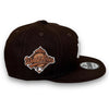 Yankees 96 WS New Era 9FIFTY Dark Brown Snapback Hat Grey Botton