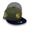 Yankees 96 WS New Era 9FIFTY Olive & Ocean Snapback Hat Grey Botton