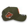 Yankees 96 WS New Era 9FORTY AF Olive Green Snapback Hat Orange UV