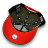 Yankees 96 WS New Era 9FORTY AF Olive Green Snapback Hat Orange UV