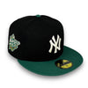 Yankees 98 WS 59FIFTY New Era Black & Emerald Green Fitted Hat Gray Bottom