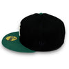 Yankees 98 WS 59FIFTY New Era Black & Emerald Green Fitted Hat Gray Bottom