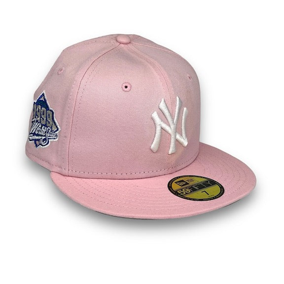 Yankees 99 WS Blue Sparks 59FIFTY New Era Pink Hat