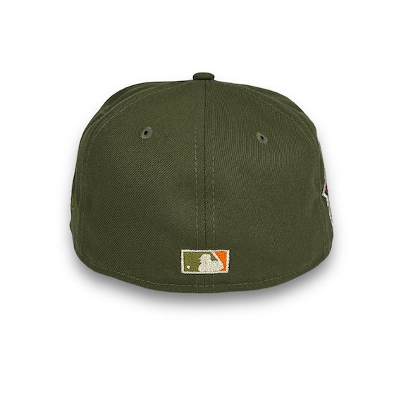 Yankees 99 WS New Era 59FIFTY J5 Olive Hat Snow Grey Botton