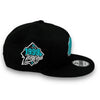 Yankees 99 WS New Era 9FIFTY Black Snapback Hat Teal Botton