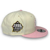 Yankees 99 WS New Era 9FIFTY Chrome & Pink Snapback Hat Grey Botton