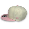 Yankees 99 WS New Era 9FIFTY Chrome & Pink Snapback Hat Grey Botton