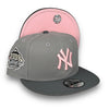 Yankees 99 WS New Era 9FIFTY Gray & DK Gray Snapback Hat Pink UV