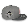 Yankees 99 WS New Era 9FIFTY Gray & DK Gray Snapback Hat Pink UV