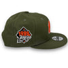 Yankees 99 WS New Era 9FIFTY Olive Snapback Hat Grey Botton