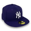 Yankees Basic 59FIFTY New Era Fitted Purple Hat Gray Bottom