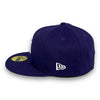 Yankees Basic 59FIFTY New Era Fitted Purple Hat Gray Bottom