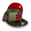 Yankees Derek Jeter ASG New Era 9FIFTY Camo Snapback Hat Red Botton
