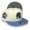 Yankees Flames 75 New Era 9FIFTY Off White & Sky Blue Snapback Hat