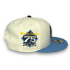 Yankees Flames 75 New Era 9FIFTY Off White & Sky Blue Snapback Hat