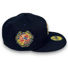 Yankees Laurel Side Patch 59FIFTY New Era Navy Fitted Hat C Green Bottom