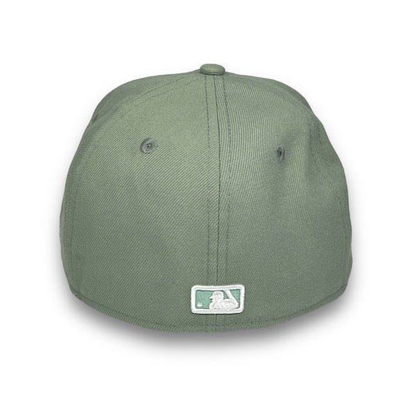 Yankees Liberty New Era 59FIFTY Everest Green Fitted Hat Bottom