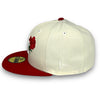 Yankees Rose 99 WS 59FIFTY New Era Off White & Red Hat