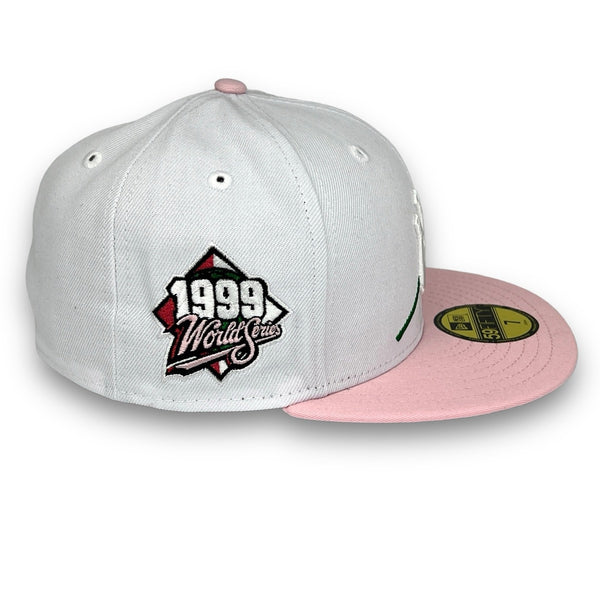 Yankees Rose 99 WS 59FIFTY New Era White & Pink Hat