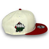 Yankees Rose 99 WS New Era 9FIFTY Off White & Red Snapback Hat